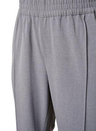 Gråmelerte bukser med strikk i livet, Medium Grey Melange, Packshot image number 2