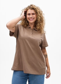 FLASH - Poloskjorte med korte ermer, Brun FLASH - Poloskjorte med korte ermer, Brun, Model