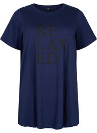 Oversize pysjamas T-skjorte i økologisk bomull, Peacoat W. relaxed
