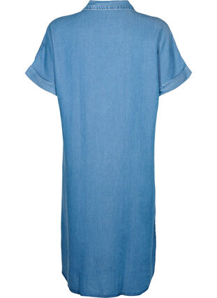 Kortermet skjortekjole i lyocell (TENCEL™), Medium Blue Denim, Packshot image number 1