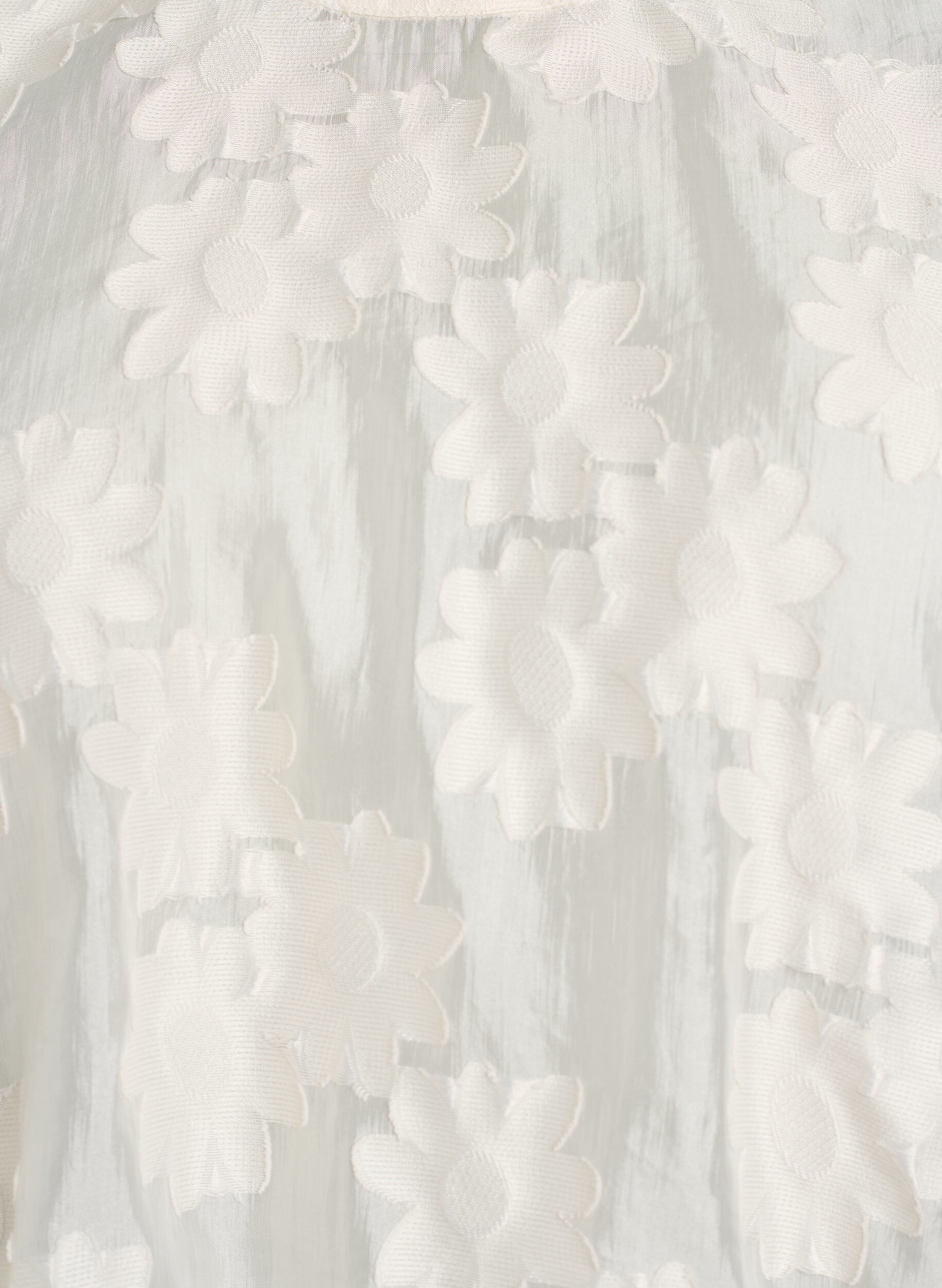 Zizzi Ermel&oslash;s topp i jacquard med en blomstrete tekstur, Vanilje, Packshot image number 2