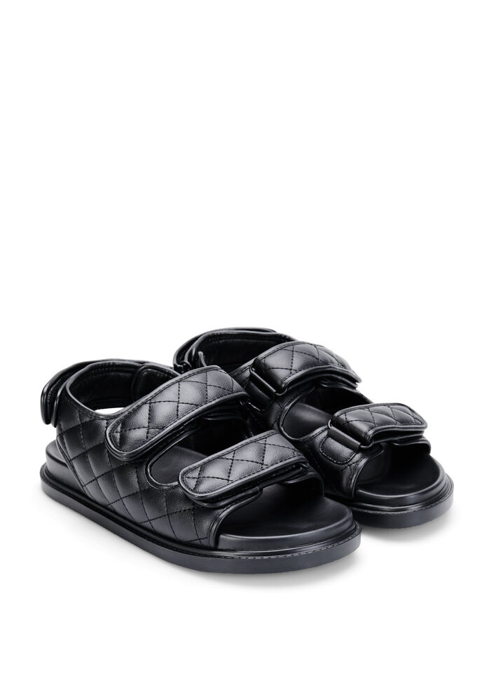 Wide fit skinnsandal , Svart, Packshot image number 1