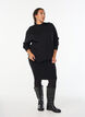 Strikkebluse med høy hals, Svart, Model image number 1