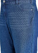 Straight fit jeans med rhinesteiner og høy midje, Blå, Packshot image number 2