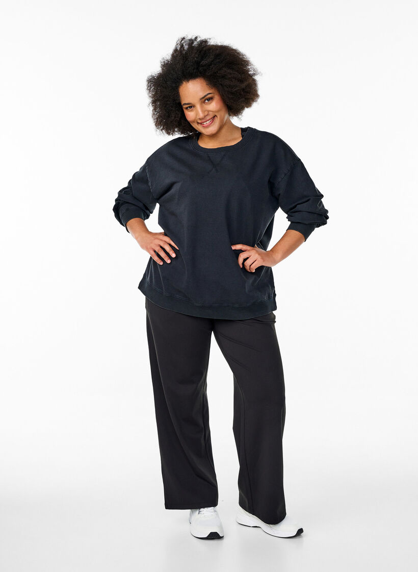 Løs genser med vasket look, Grå, Model image number 1