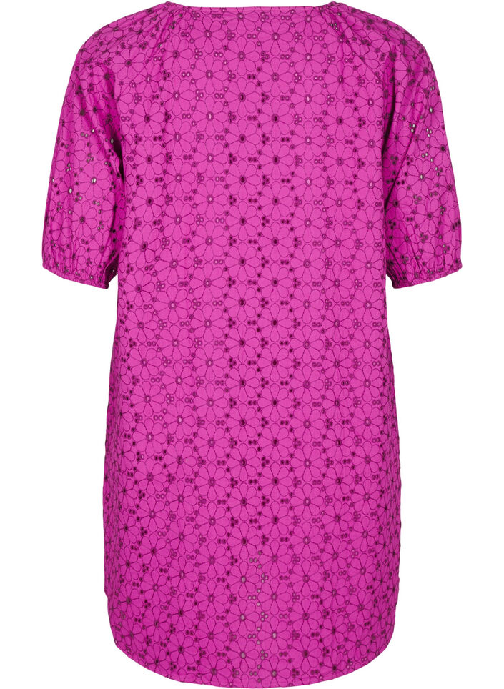 Kort kjole med brodert blomster mønster, Vivid Viola, Packshot