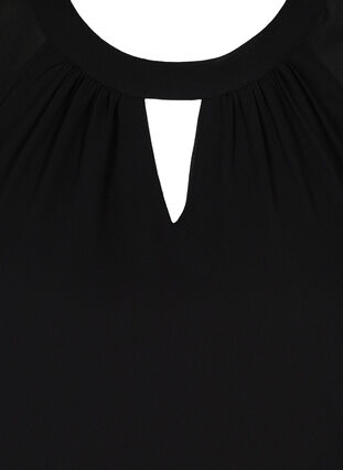 Bluse med 3/4-ermer og stener i bunnen, Black, Packshot image number 2