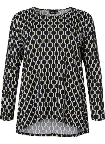 Mønstret bluse med lange ermer, Birch W. Graphic, Packshot image number 0