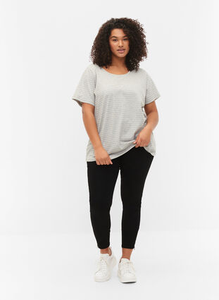 Melert T-skjorte i bomull, Light Grey Melange, Model image number 2