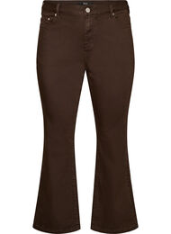 Ellen bootcut-jeans i farget denim, Brun