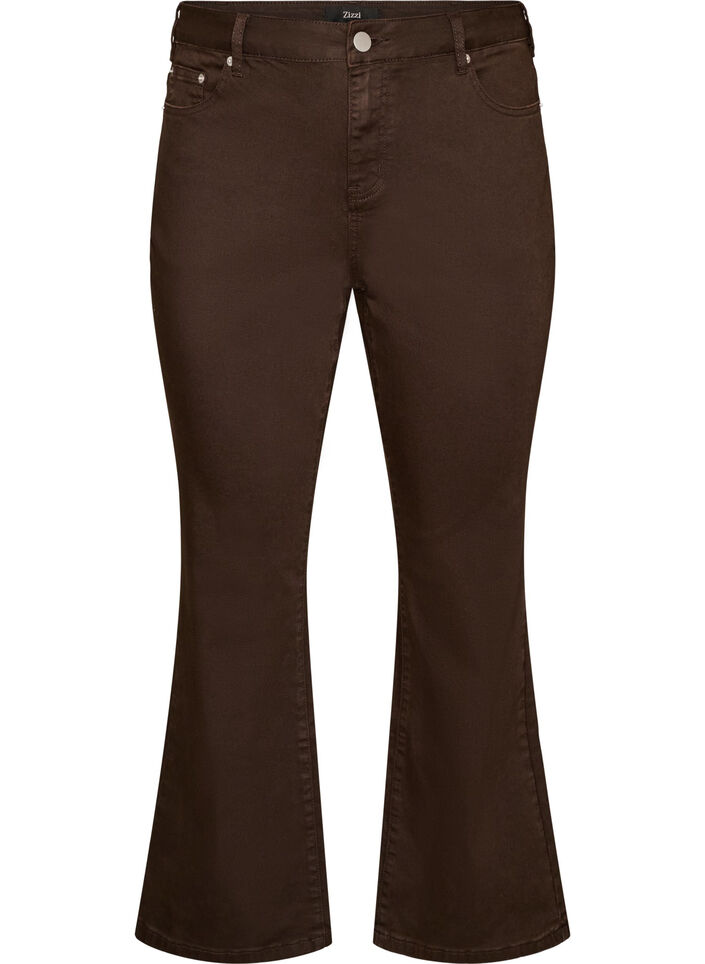 Ellen bootcut-jeans i farget denim, Brun, Packshot image number 0