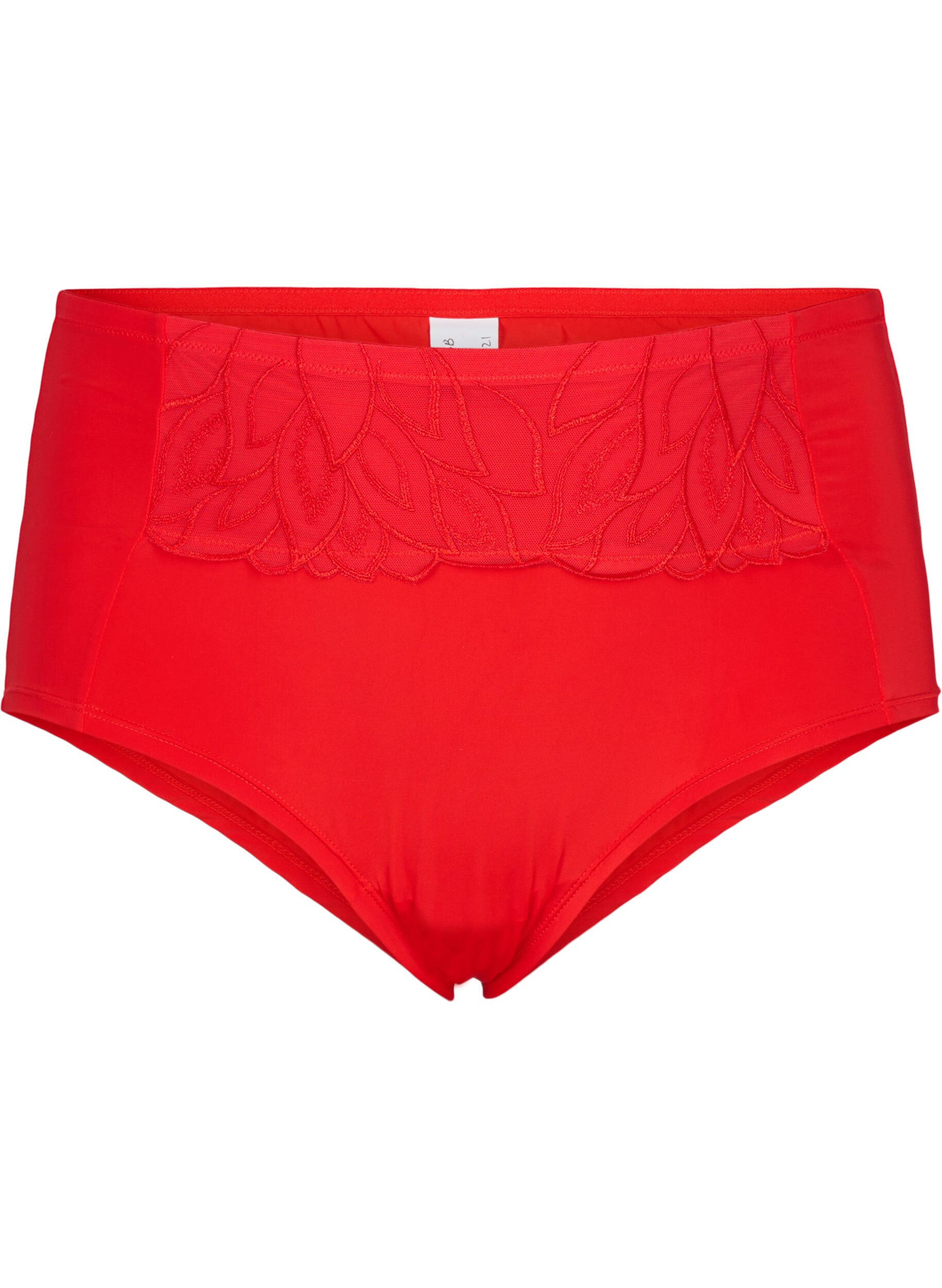 Zizzi Hipster med blonder og normal midje, Salsa, Packshot image number 0