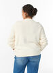 Flettestrikket cardigan med gullfargede knapper, Vanilje, Model image number 2