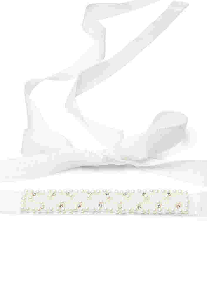 Brudebelte med perler, Star White, Packshot image number 1