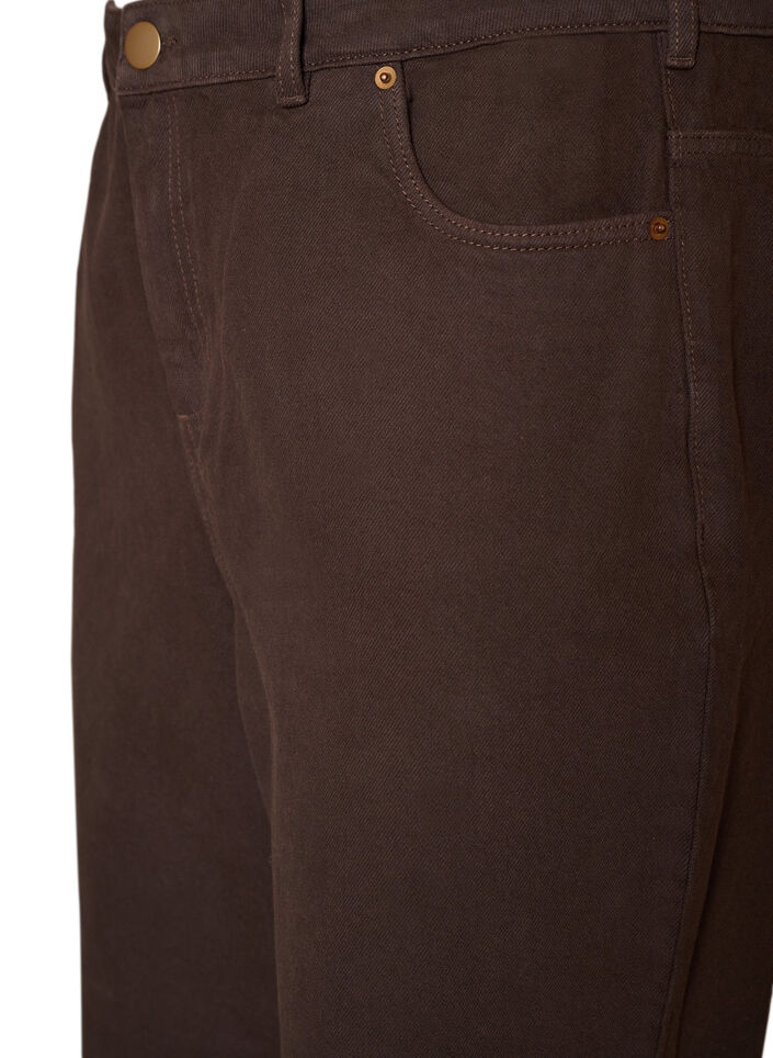 Fargede Kiana straight fit jeans, Brun, Packshot image number 2