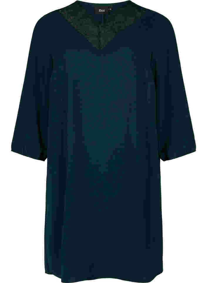 Kjole med blonder of 3/4-ermer, Scarab, Packshot image number 0