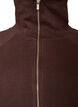 Sweat cardigan med h&oslash;y krage og glidel&aring;s, Brun, Packshot image number 2