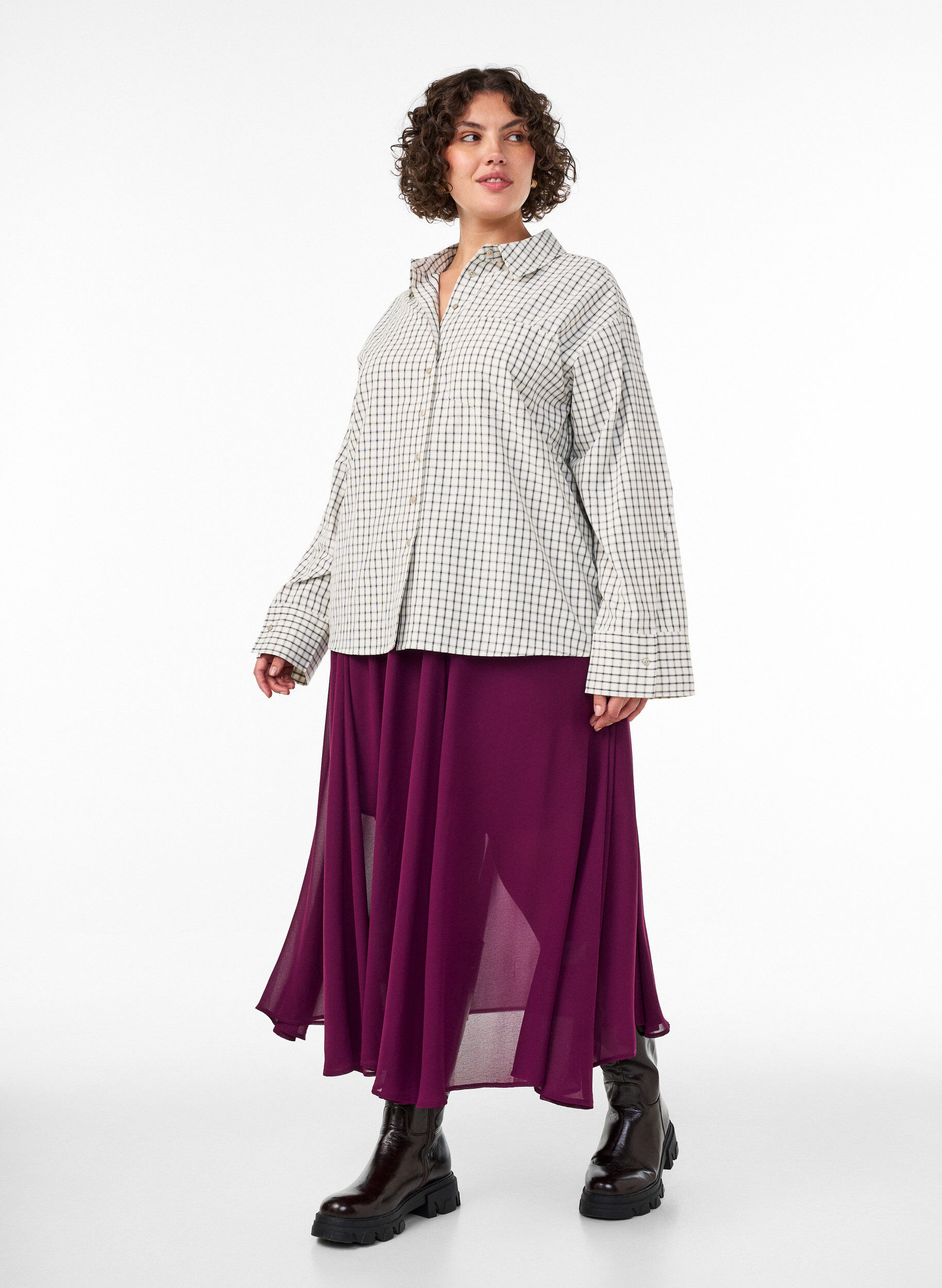 A-formet midiskj&oslash;rt, Lilla, Model