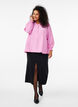 Bluse med volangkrage, Rosa, Model image number 1
