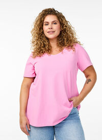 Basis enkel bomulls t-skjorte, Rosa Basis enkel bomulls t-skjorte, Rosa, Model