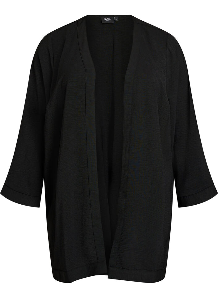 Kimono med 7/8 ermer, Svart, Packshot image number 0