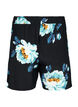 Shorts med løs passform i viskose, Black Big Flower, Packshot image number 1