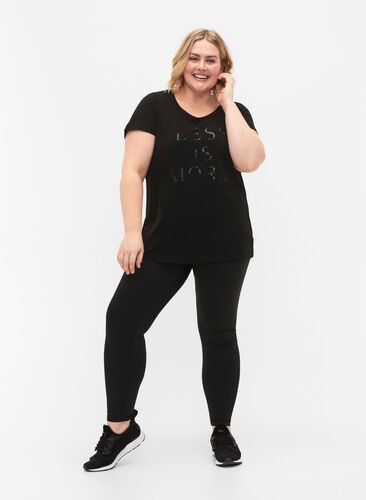 T-skjorte til trening med trykk, Black w.Less Is More, Model image number 3