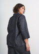 Denimskjorte med glittertr&aring;d og 3/4 ermer, Gr&aring;, Model image number 2