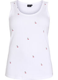 Figurnær topp med motiv, B. White Cherry AOP