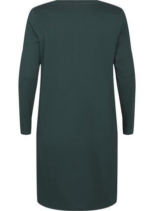 Zizzi Langermet nattkjole i økologisk bomull, Grønn, Packshot image number 1