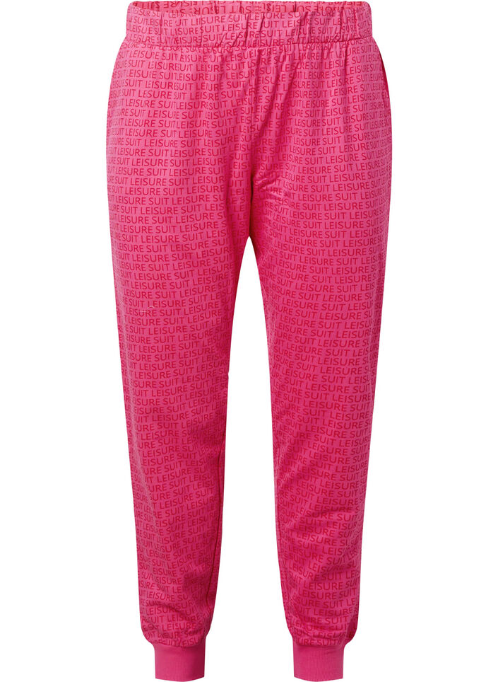 Joggebukser med mønster og lommer, Hot Pink AOP, Packshot image number 0