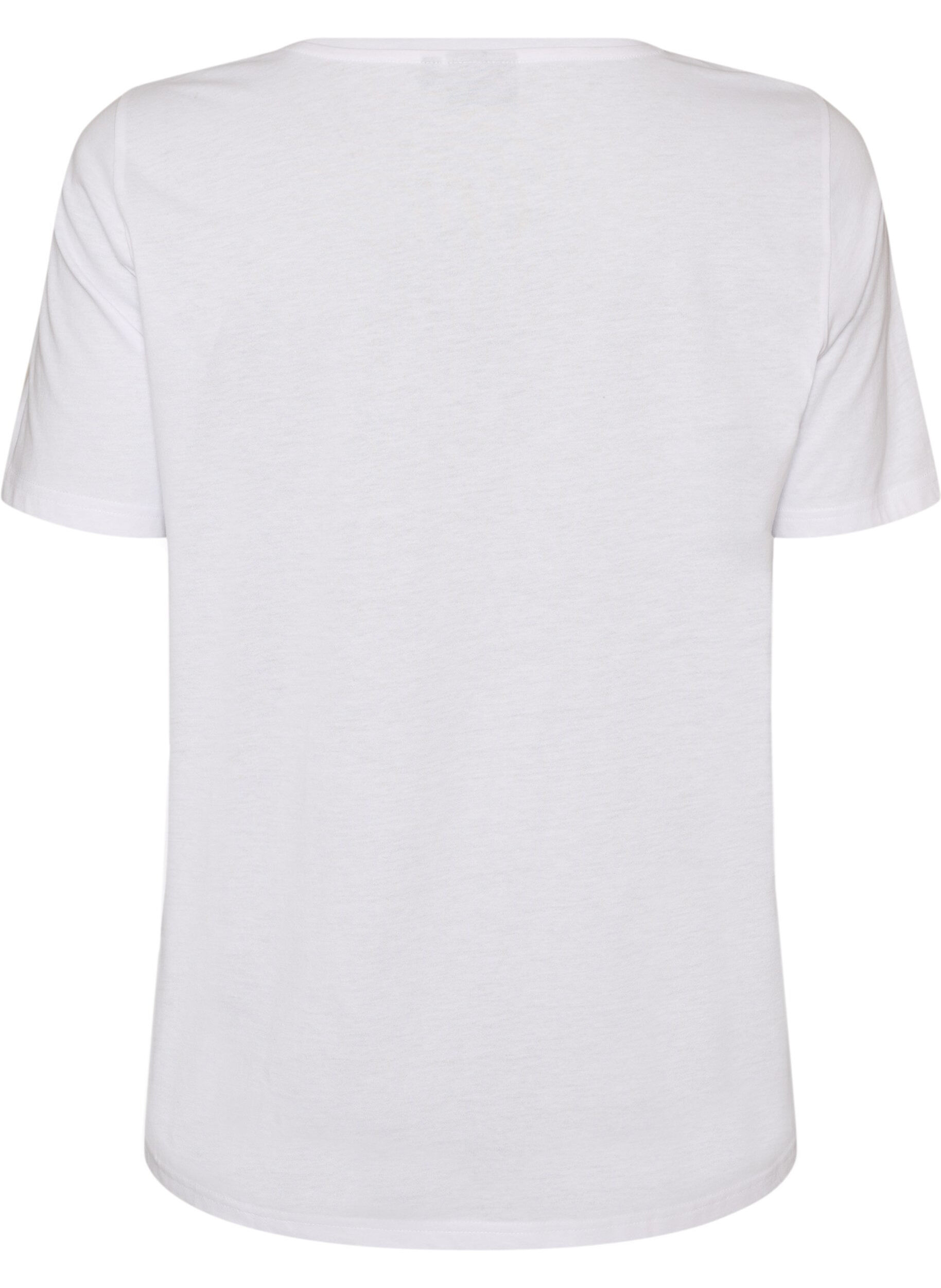 ZizziT-skjorte med trykk, Hvit, Packshot image number 1