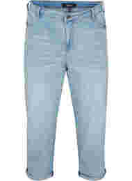 7/8-jeans med en liten brett og høyt liv, Light blue denim