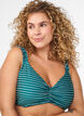 Stripet bikinitopp med avtagbar polstring, Gr&oslash;nn, Model image number 2