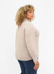Mønstret høyhalset strikkegenser, Simply Taupe Mel., Model image number 1