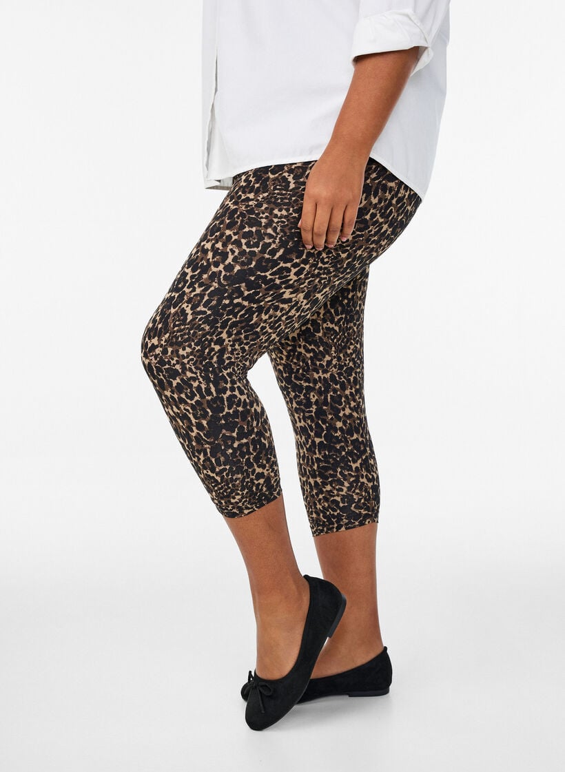 2-pakning 3/4-lengde leggings, Svart, Model image number 0