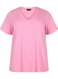 Kortermet basic t-skjorte med v-hals, Rosebloom