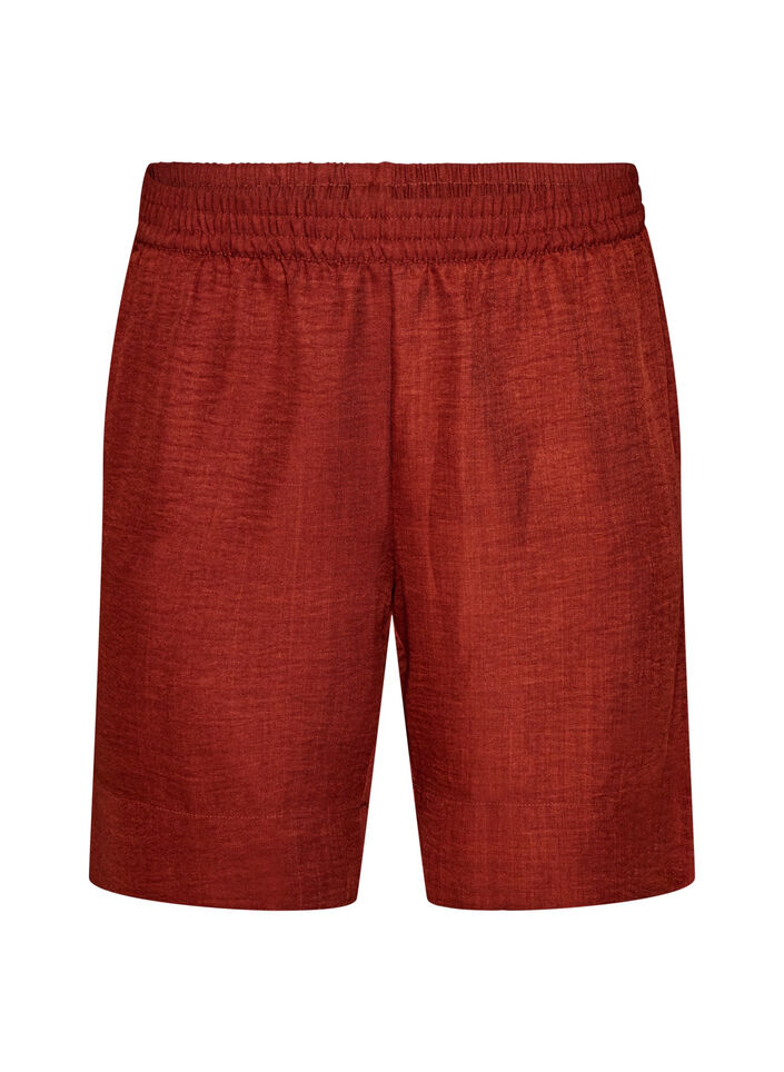 Shorts med lommer og h&oslash;y midje, R&oslash;d, Packshot image number 0