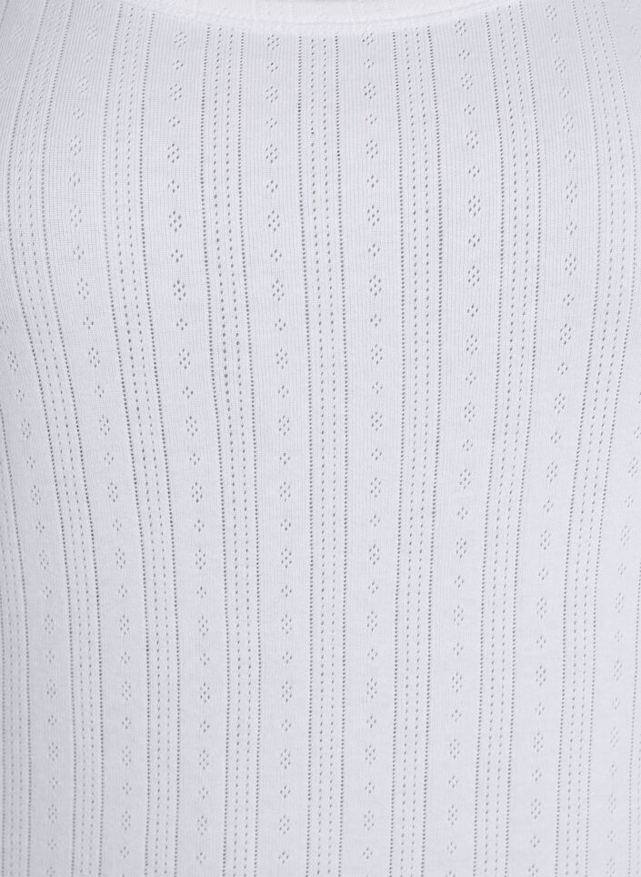 Nattopp i organisk bomull med et teksturert mønster, Hvit, Packshot image number 2