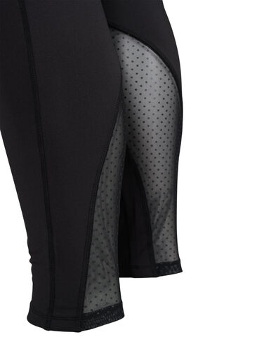 Treningstights med prikkete meshdetaljer, Black w. Mesh Dots, Packshot image number 3