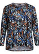 M&oslash;nstret bluse med lange ermer, Bl&aring;, Packshot image number 0