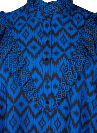 Skjorte bluse i viskose, True blue w. Black, Packshot image number 2