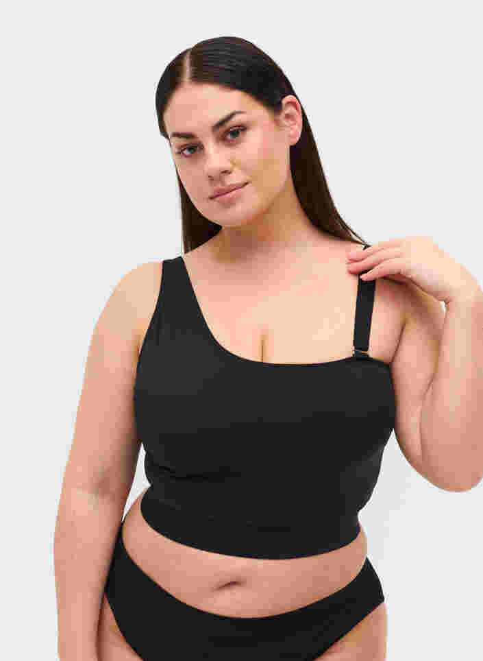 Bikinitopp med one-shoulder, Black, Model