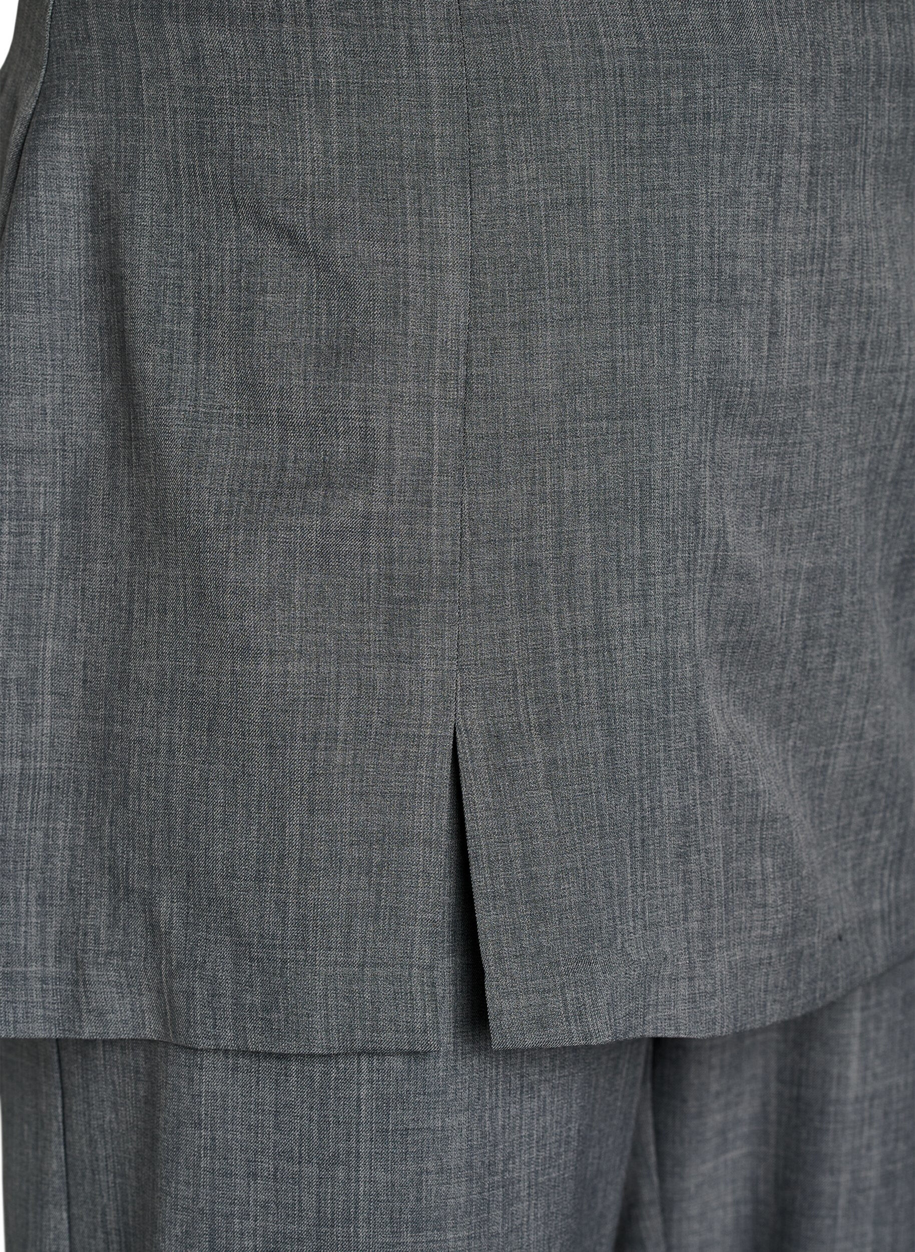 Zizzi Straight fit bukser med skj&oslash;rt, Gr&aring;, Packshot image number 2