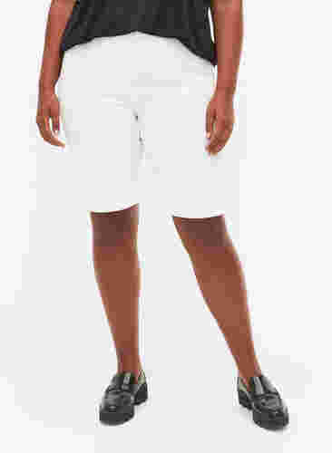Tettsittende shorts med baklommer, White, Model image number 2
