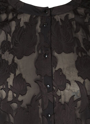 Transparent skjorte med mønster, Black, Packshot image number 2