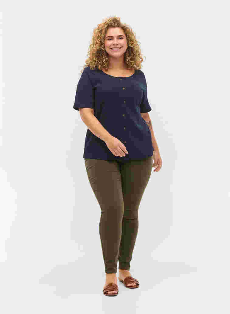 Super slim Amy jeans med høyt liv, Forest Ngt, Model image number 0