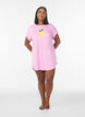 Kortermet nattkjole med teksttrykk, Rosa, Model image number 1