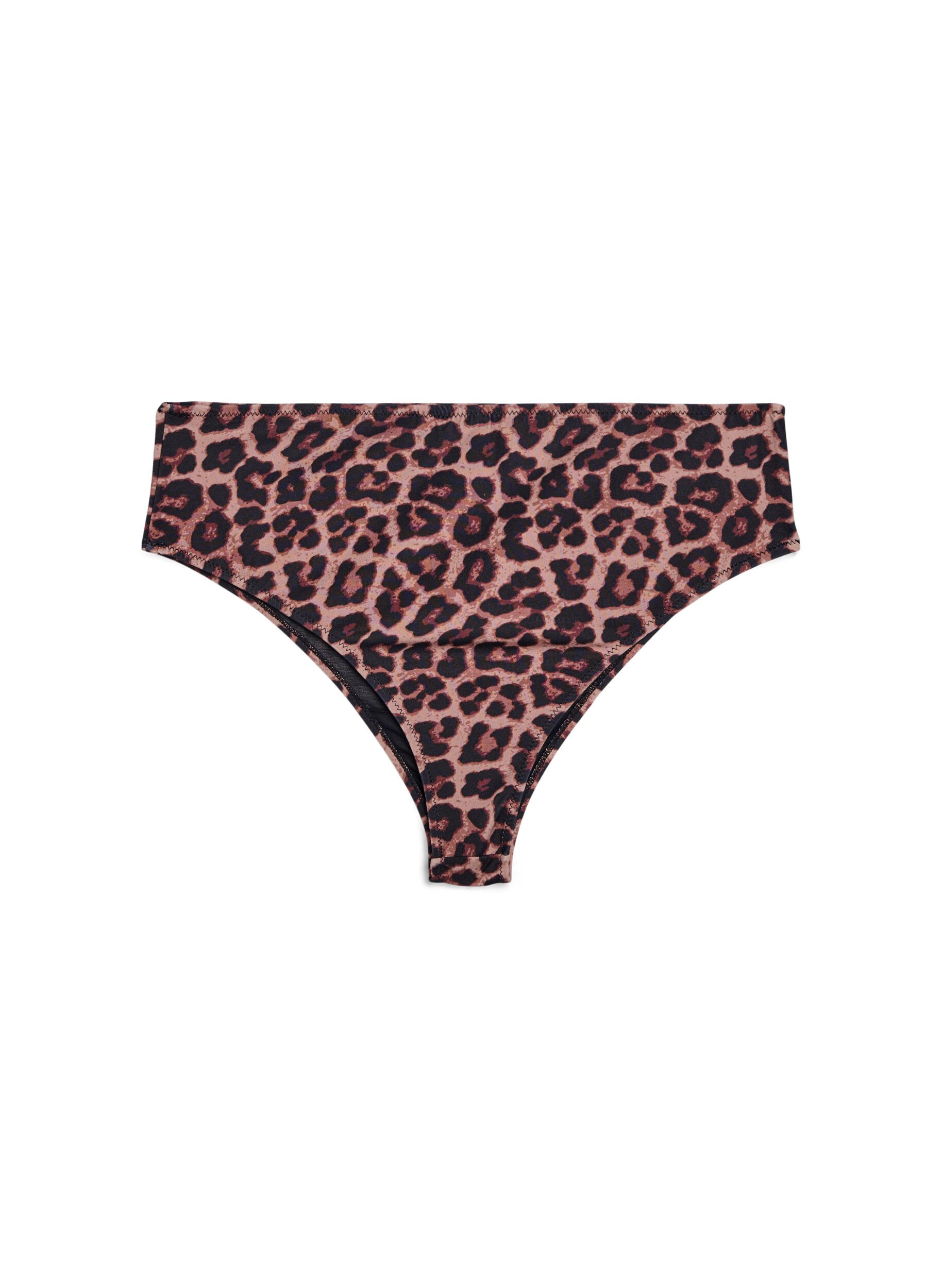 Zizzi Leopardm&oslash;nstret brazilian-bikinitruse, Beige, Packshot image number 1