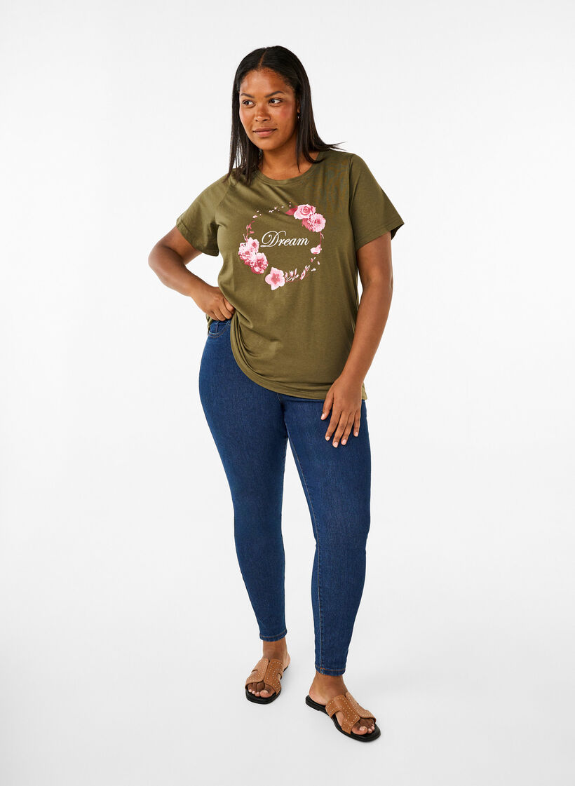 FLASH - T-skjorte med motiv, Olive Night Flower, Model image number 2